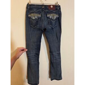 Antik Denim Embroidered Flap Pocket Bootcut Jeans Dark Wash Size 28 WFU21072 VTG